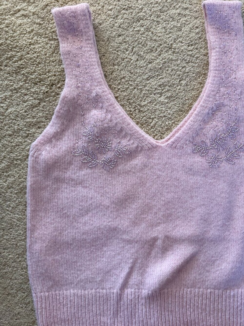 Pink Sweater Tank Top, Large